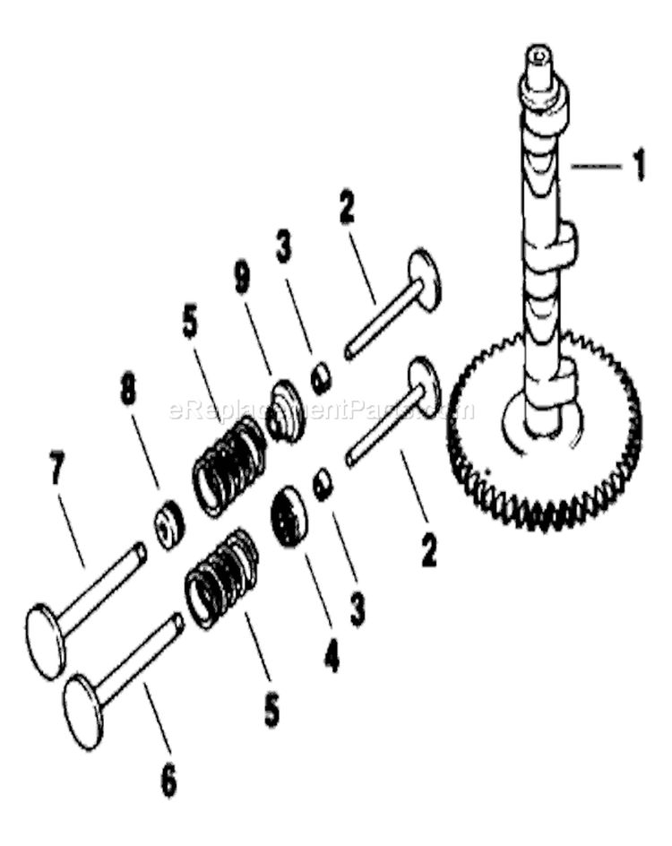 Camshaft and Valves-Engine Kohler Diagram and Parts List for 30117 0000001-0999999 - 1990 Toro Lawn Mower