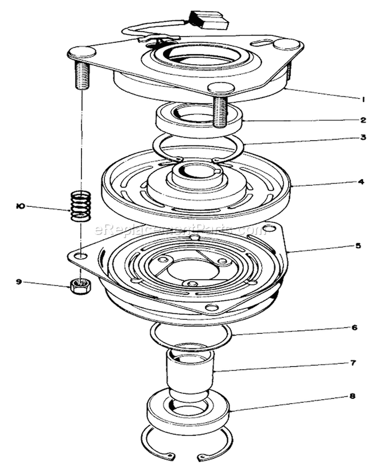 Clutch Assembly Diagram and Parts List for 30117 1000001-1999999 - 1991 Toro Lawn Mower