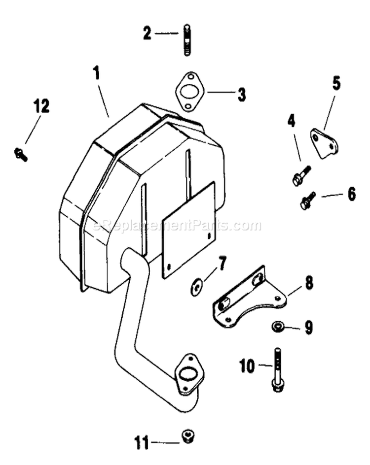 Exhaust-Engine Kohler Diagram and Parts List for 30156 100001-199999 - 1991 Toro Lawn Mower