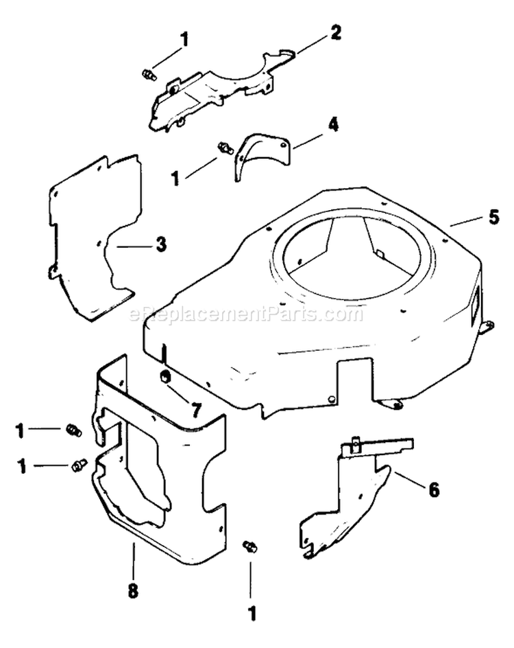 Blower Housing and Baffles-Engine Kohler Diagram and Parts List for 30156 100001-199999 - 1991 Toro Lawn Mower