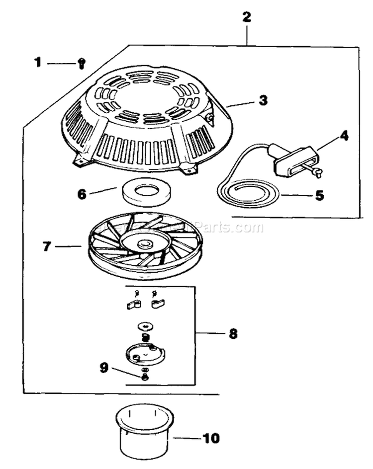 Starter System-Engine-Kohler Diagram and Parts List for 30156 200001-299999 - 1992 Toro Lawn Mower