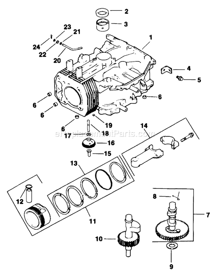Crankcase-Engine-Kohler Diagram and Parts List for 30156 200001-299999 - 1992 Toro Lawn Mower