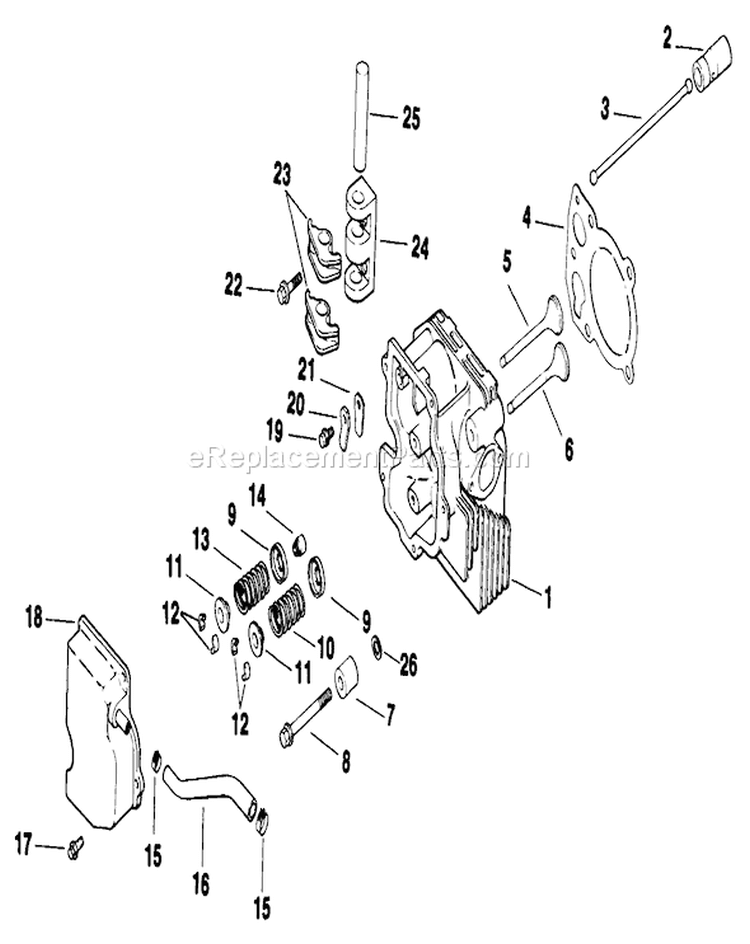 Cylinder Head Breather Valve-Engine-Kohler Diagram and Parts List for 30156 200001-299999 - 1992 Toro Lawn Mower