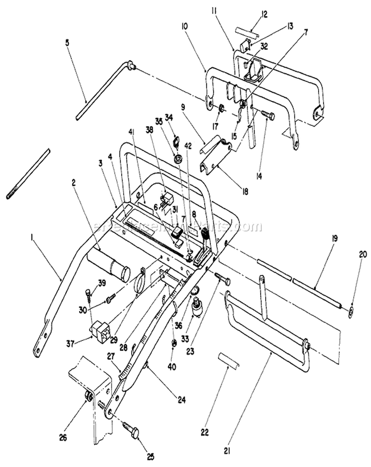 Handle Assembly Diagram and Parts List for 30156 390001-399999 - 1993 Toro Lawn Mower