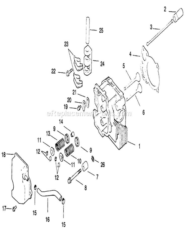 Cylinder Head/valve/breather-Engine Kohler Diagram and Parts List for 30157 490001-499999 - 1994 Toro Lawn Mower