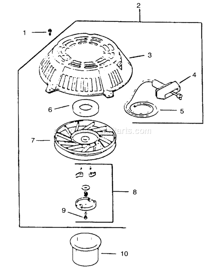 Starter System Diagram and Parts List for 30157 691408-699999 - 1996 Toro Lawn Mower