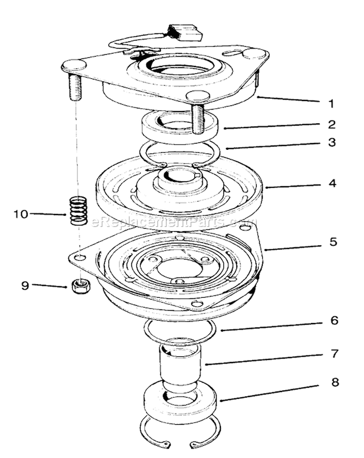 Clutch Assembly Diagram and Parts List for 30157 691408-699999 - 1996 Toro Lawn Mower