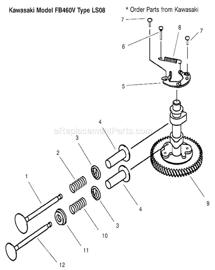 Valve/camshaft Diagram and Parts List for 30165 200000001-200999999 - 2000 Toro Lawn Mower