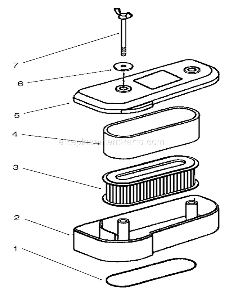 Air Filter Diagram and Parts List for 30165 210000001-210999999 - 2001 Toro Lawn Mower