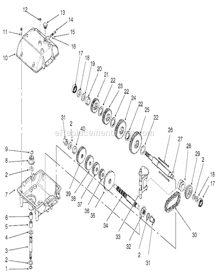 Peerless Transmission Diagram and Parts List for 30165 210000001-210999999 - 2001 Toro Lawn Mower