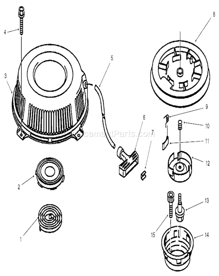Starter Diagram and Parts List for 30165 210000001-210999999 - 2001 Toro Lawn Mower