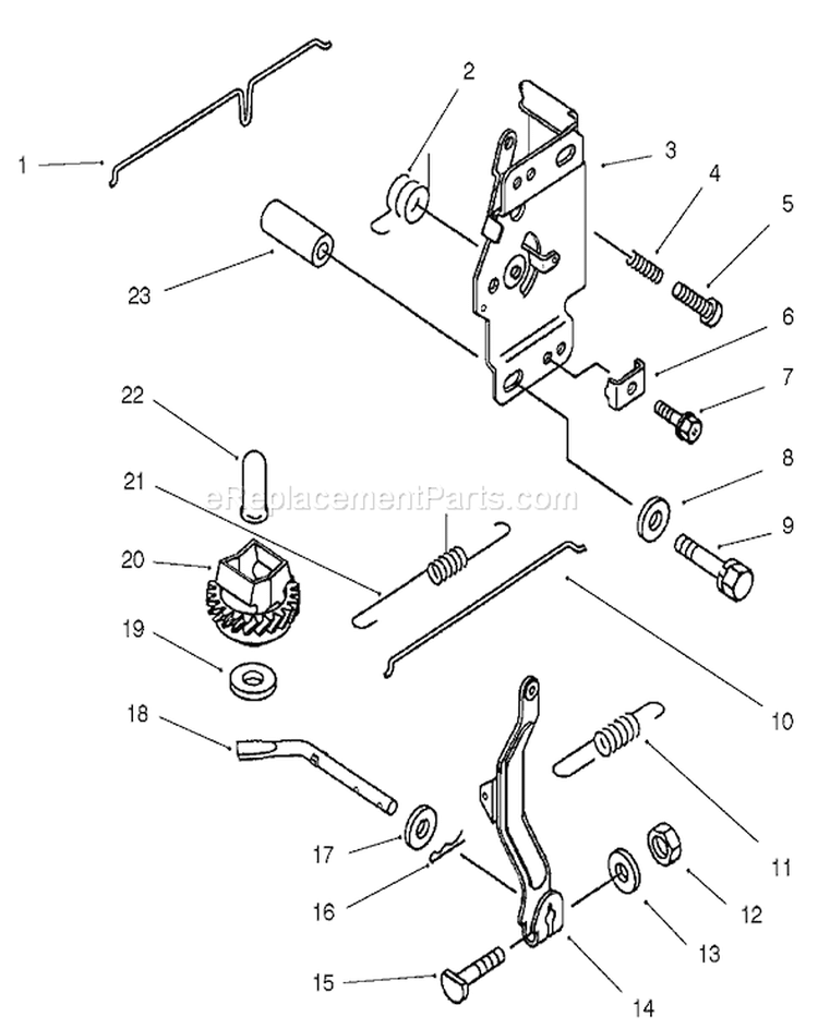 Control Equipment Diagram and Parts List for 30165 210000001-210999999 - 2001 Toro Lawn Mower