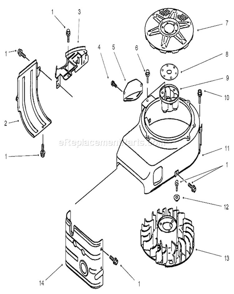 Cooling Equipment Diagram and Parts List for 30165 210000001-210999999 - 2001 Toro Lawn Mower