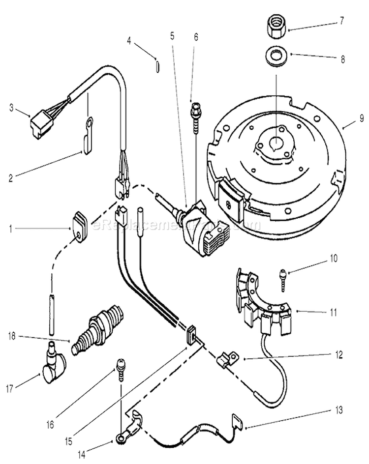 Electric Equipment Diagram and Parts List for 30165 210000001-210999999 - 2001 Toro Lawn Mower