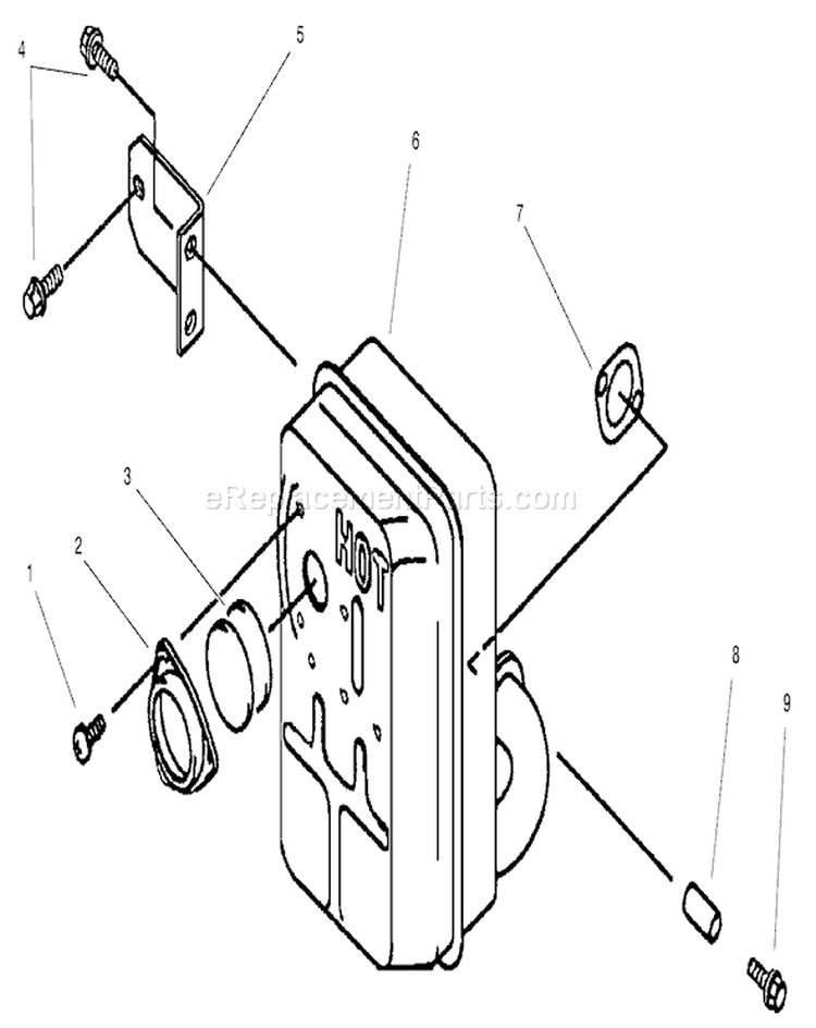 Muffler Assembly-Kawasaki Diagram and Parts List for 30165 220000001-220999999 - 2002 Toro Lawn Mower