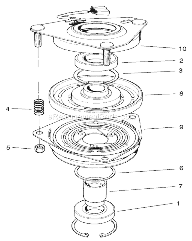 Clutch Assembly Diagram and Parts List for 30165 220000001-220999999 - 2002 Toro Lawn Mower