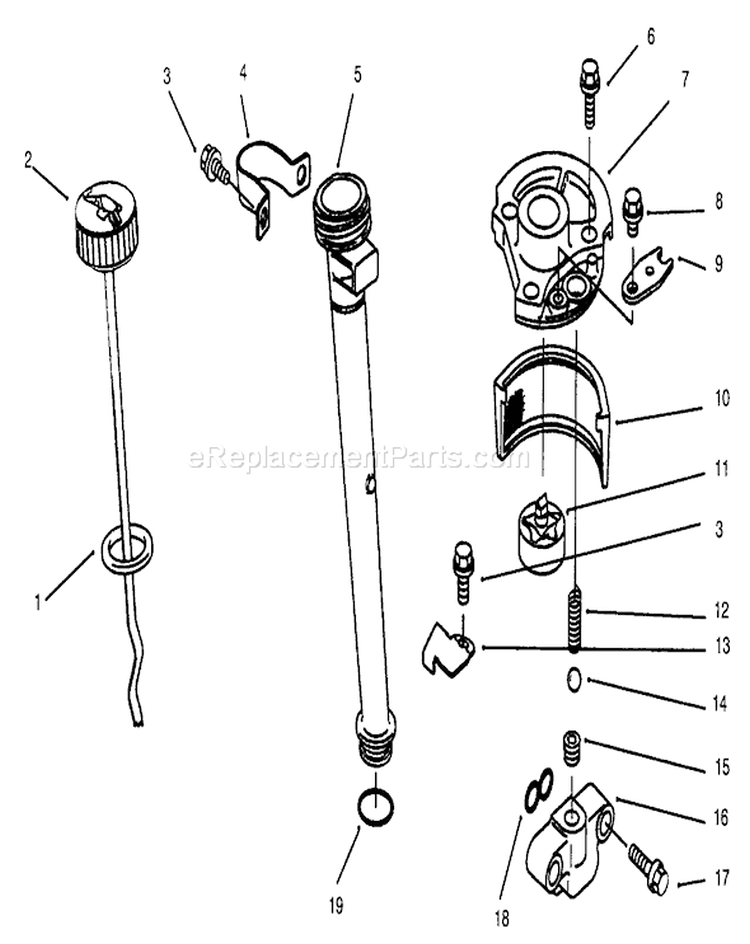 Lubrication Equipment Diagram and Parts List for 30165 5900001-5999999 - 1995 Toro Lawn Mower