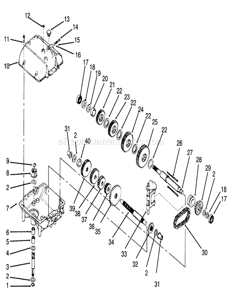 Peerless Transmission Diagram and Parts List for 30165 5900001-5999999 - 1995 Toro Lawn Mower