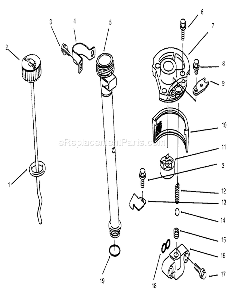 Lubrication Equipment Diagram and Parts List for 30165 690001-699999 - 1996 Toro Lawn Mower