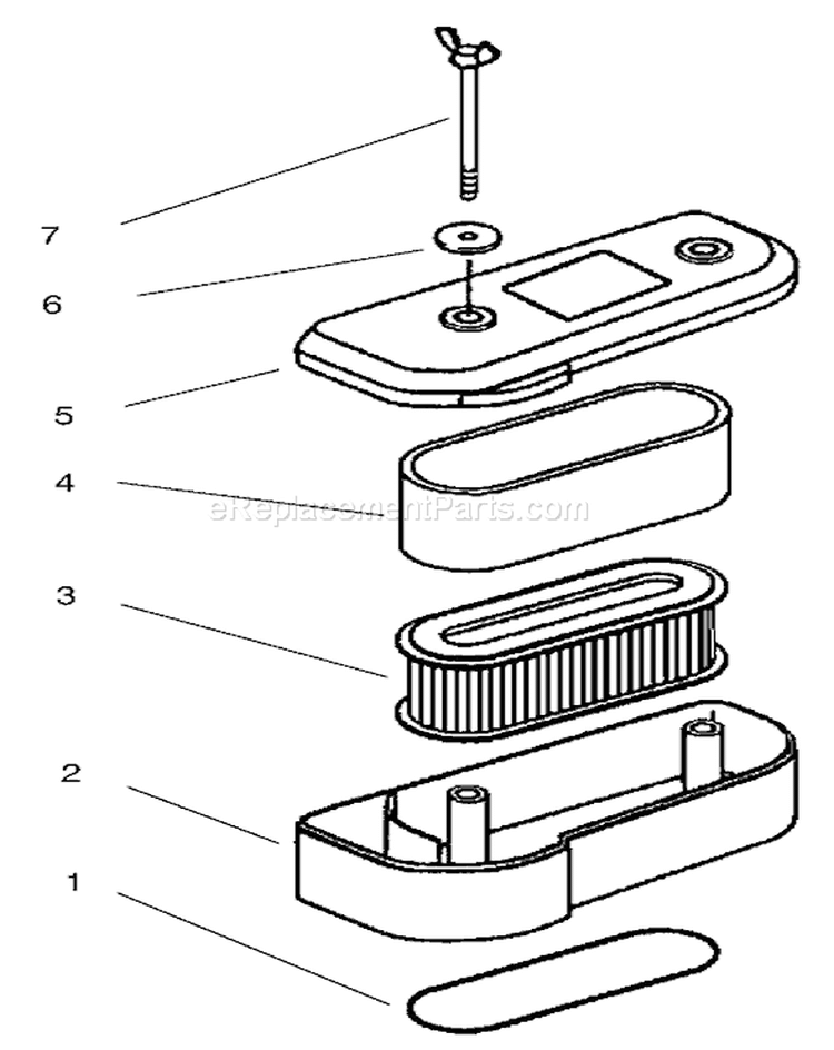 Air-Filter Diagram and Parts List for 30165 890001-899999 - 1998 Toro Lawn Mower