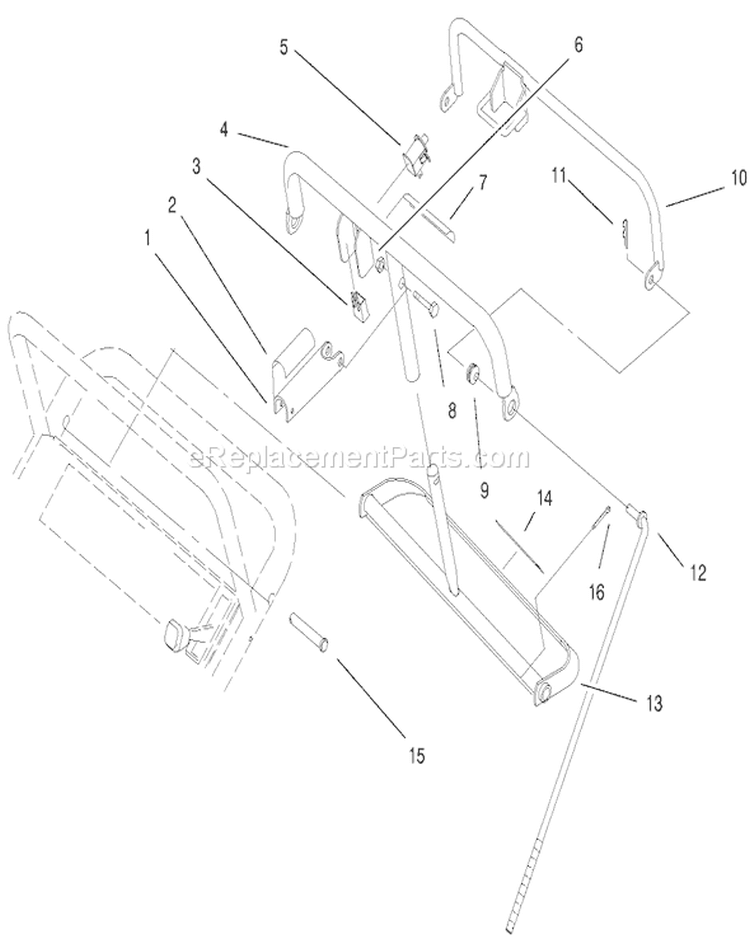 Handle Assembly (continued) Diagram and Parts List for 30165 990001-999999 - 1999 Toro Lawn Mower