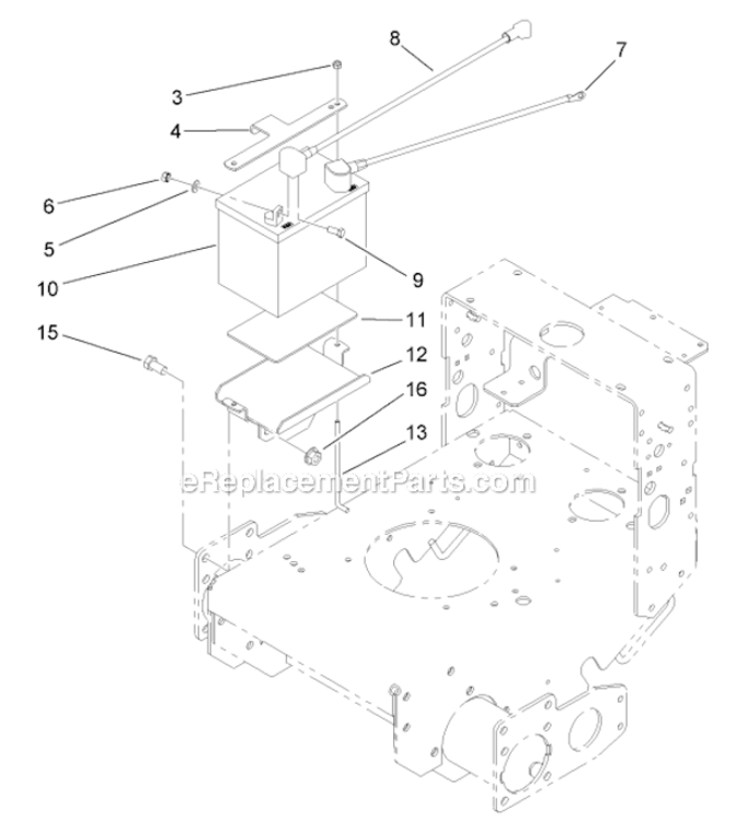Battery_Assembly Diagram and Parts List for 30280 270000001-270999999 Toro Lawn Mower