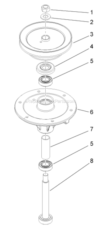 Spindle_Assembly_No_110-0731 Diagram and Parts List for 30280 270000001-270999999 Toro Lawn Mower