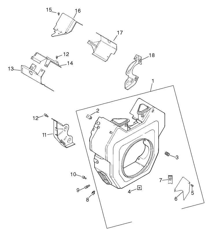 Exhaust Diagram and Parts List for 74182 (890001-890183)(1998) Toro Lawn Tractor