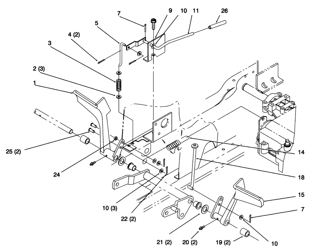 Clutch And Brake-Gear Diagram and Parts List for 72043 6900001 - 6999999 Toro Lawn Tractor