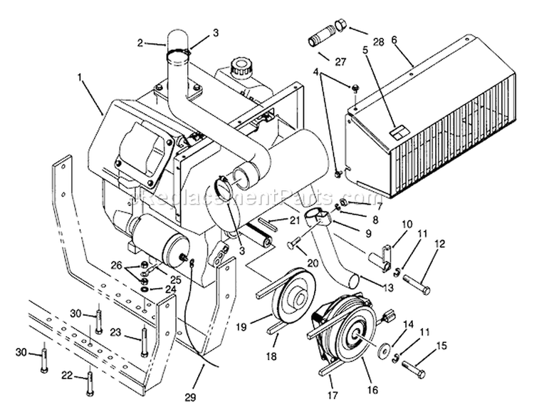 Engine Assembly Diagram and Parts List for 30610 390001-399999 - 1993 Toro Lawn Tractor