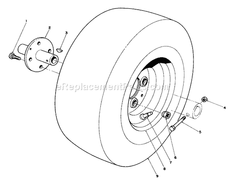 Front Wheel Assembly Diagram and Parts List for 30610 390001-399999 - 1993 Toro Lawn Tractor