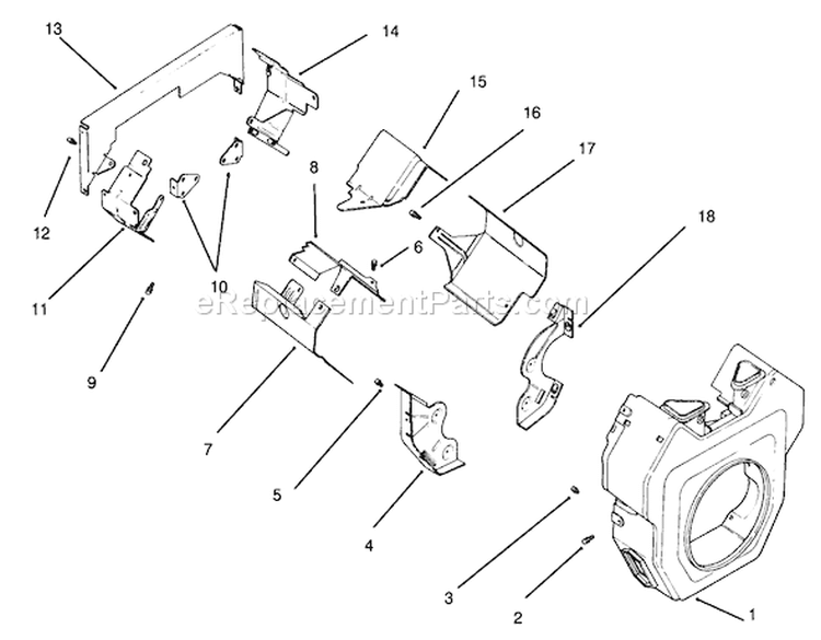 Baffles & Shroud Diagram and Parts List for 30610 390001-399999 - 1993 Toro Lawn Tractor