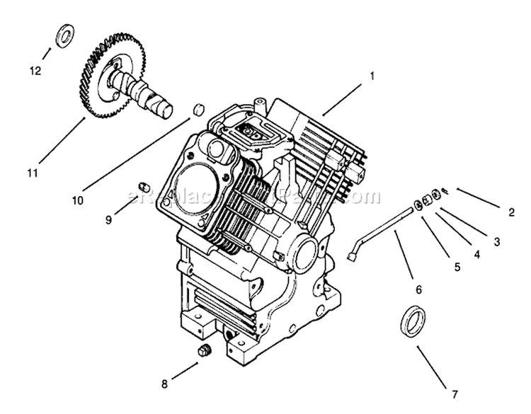 Crankcase Diagram and Parts List for 30610 390001-399999 - 1993 Toro Lawn Tractor
