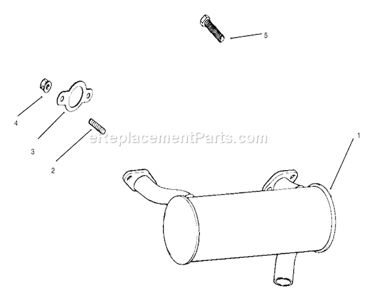 Exhaust Diagram and Parts List for 30610 490001-499999 - 1994 Toro Lawn Tractor