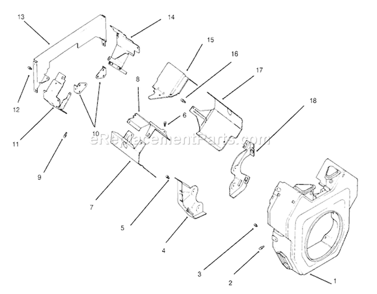 Baffles & Shroud Diagram and Parts List for 30610 490001-499999 - 1994 Toro Lawn Tractor