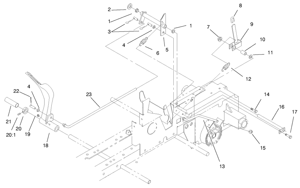 Brake System Assembly Diagram and Parts List for 73429 9900001 - 9999999 Toro Lawn Tractor