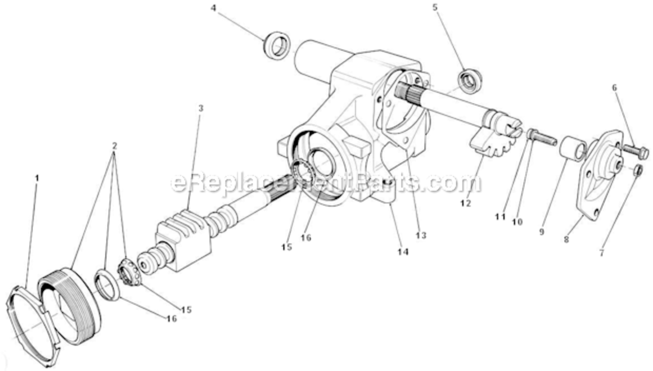 Steering_Gear_Assembly Diagram and Parts List for 30798 2000001-2999999 Toro Lawn Mower