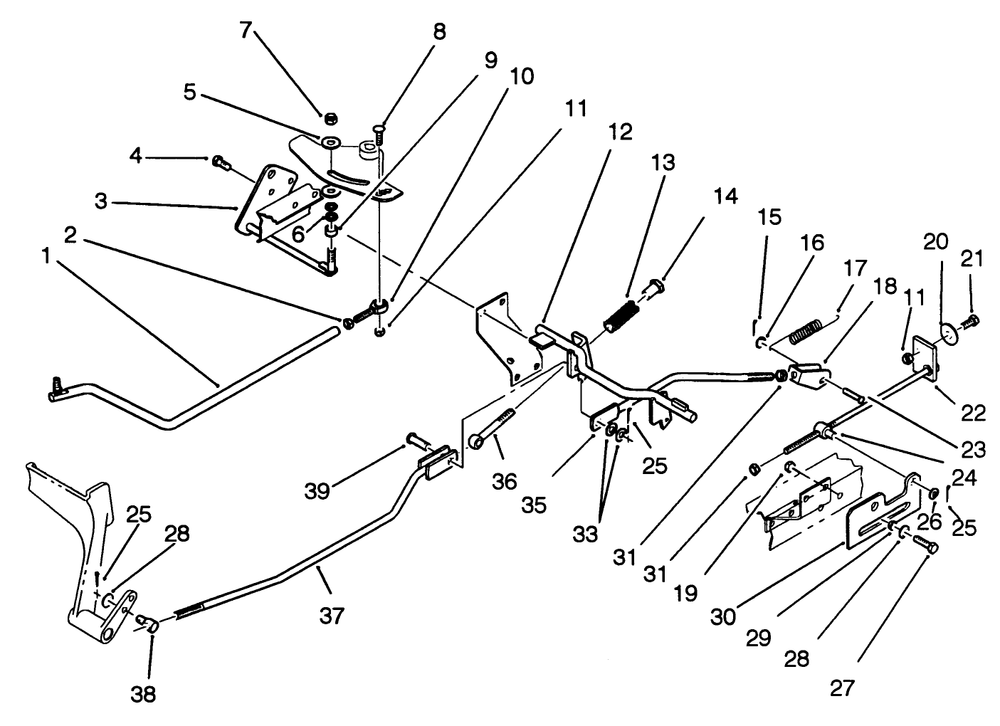 Brake And Hydro Linkage Diagram and Parts List for R2-16BE01 2000001 - 2999999 Toro Lawn Tractor