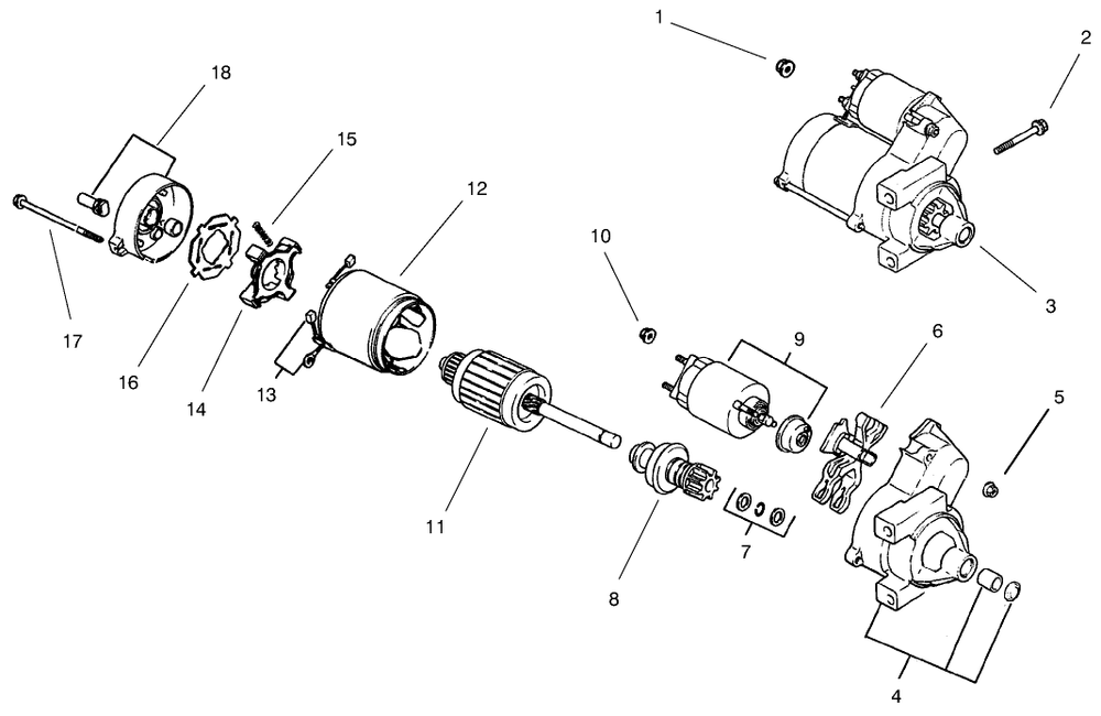 Group 7-Starting System (Model 73471 Only) Diagram and Parts List for 73471 9900001 - 9999999 Toro Lawn Tractor