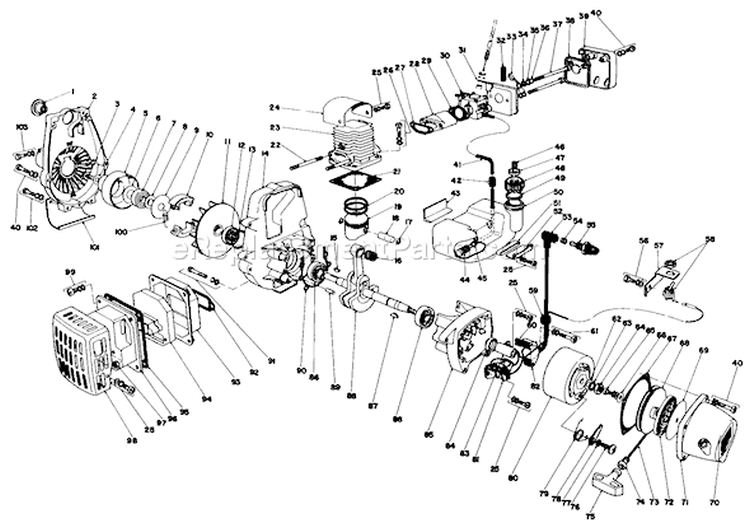 Page C Diagram and Parts List for 30910 1000001-1999999 - 1981 Toro Trimmer