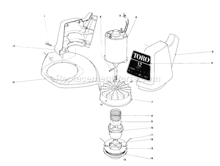 Page B Diagram and Parts List for 30950 0000001-0999999 - 1980 Toro Trimmer