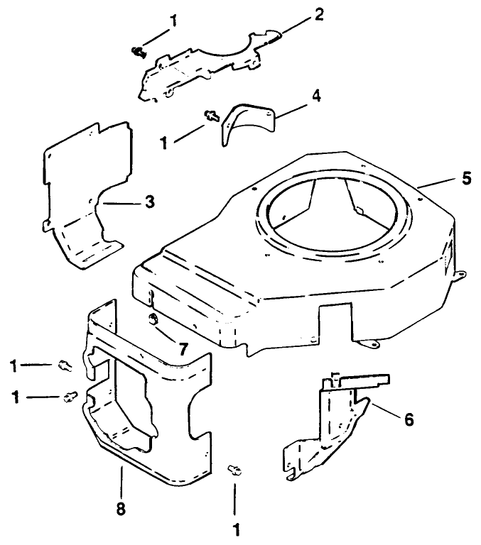 Blower And Housing & Baffles - Engine Kohler Model No. Cv14t-1412 Diagram and Parts List for 30175 39000001 - 39999999 Toro Lawn Tractor Accessories