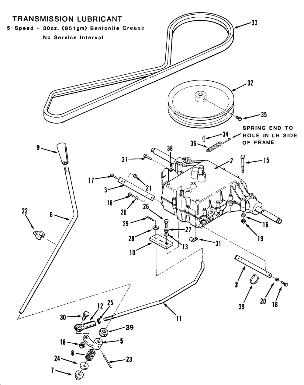 Transmission Assembly (212-5) Diagram and Parts List for 32-12BEA3 1000001 - 1999999 Toro Lawn Tractor