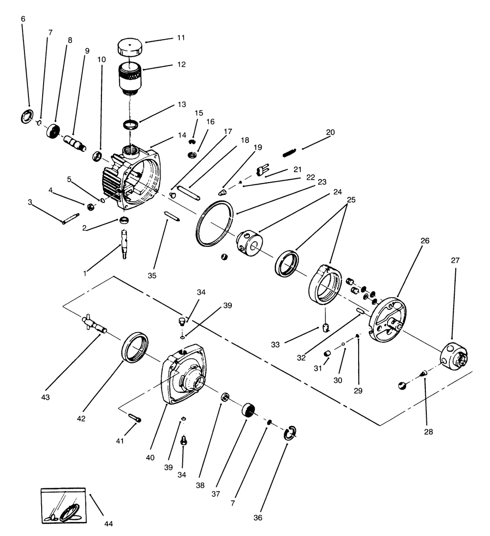 Hydrostatic Transmission Diagram and Parts List for 74140 690001 - 699999 Toro Lawn Tractor