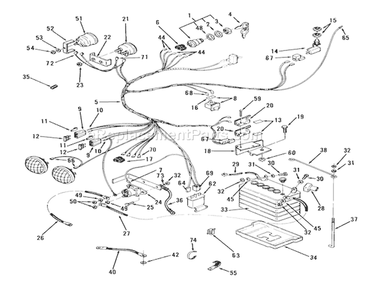 Page L Diagram and Parts List for 21-08K804 1988 Toro Lawn Tractor