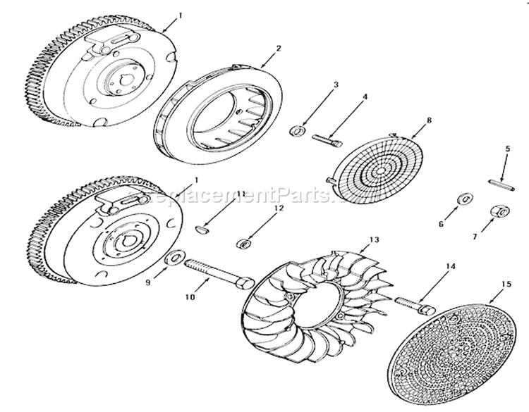 Flywheel Diagram and Parts List for 21-08K804 1988 Toro Lawn Tractor