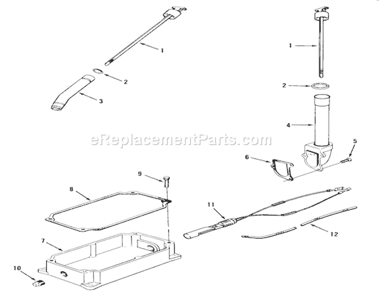 Oil Pan & Dipstick Diagram and Parts List for 21-08K804 1988 Toro Lawn Tractor