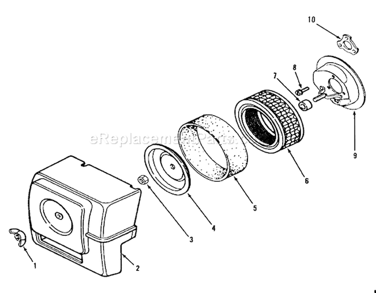 Kohler Air Intake Diagram and Parts List for 21-12K806 1989 Toro Lawn Tractor