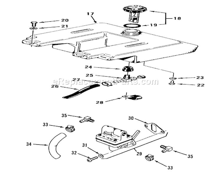 Kohler Fuel System Diagram and Parts List for 21-12K806 1989 Toro Lawn Tractor