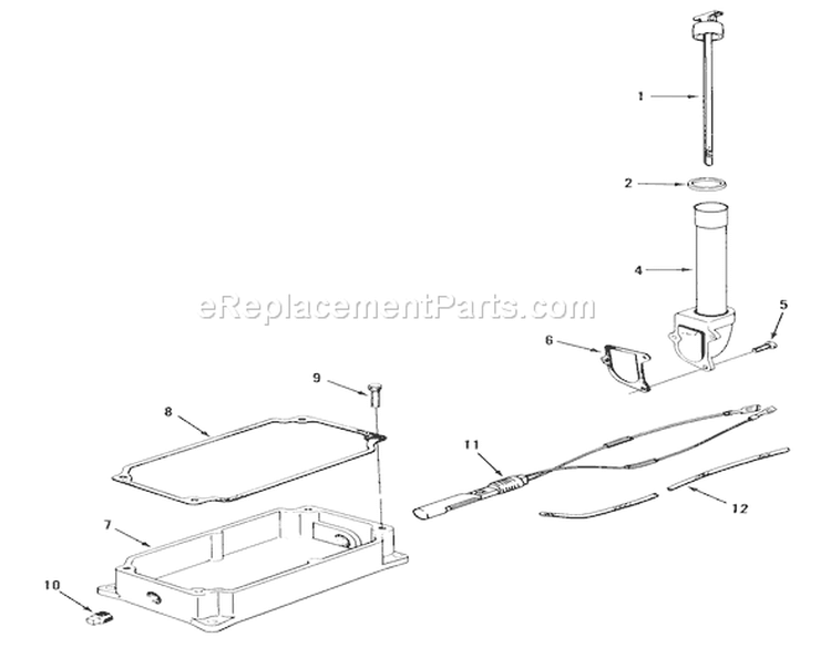 Kohler Oil Pan & Dipstick Diagram and Parts List for 21-12K806 1989 Toro Lawn Tractor